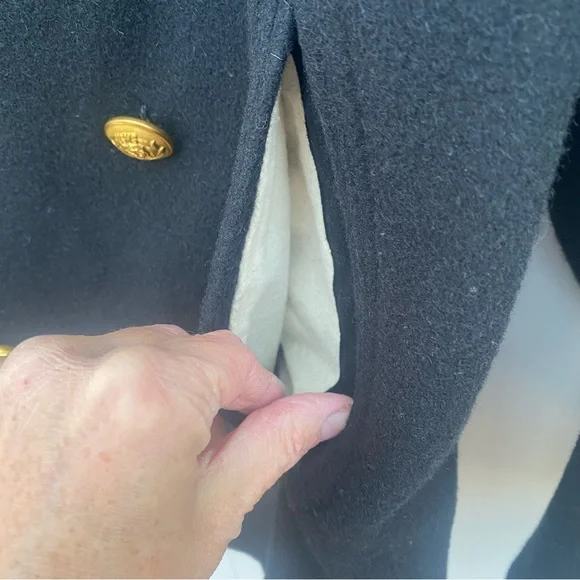 Sterlingwear Boston Double-Breasted Black Wool Navy Peacoat, 40R - Picture 12 of 16